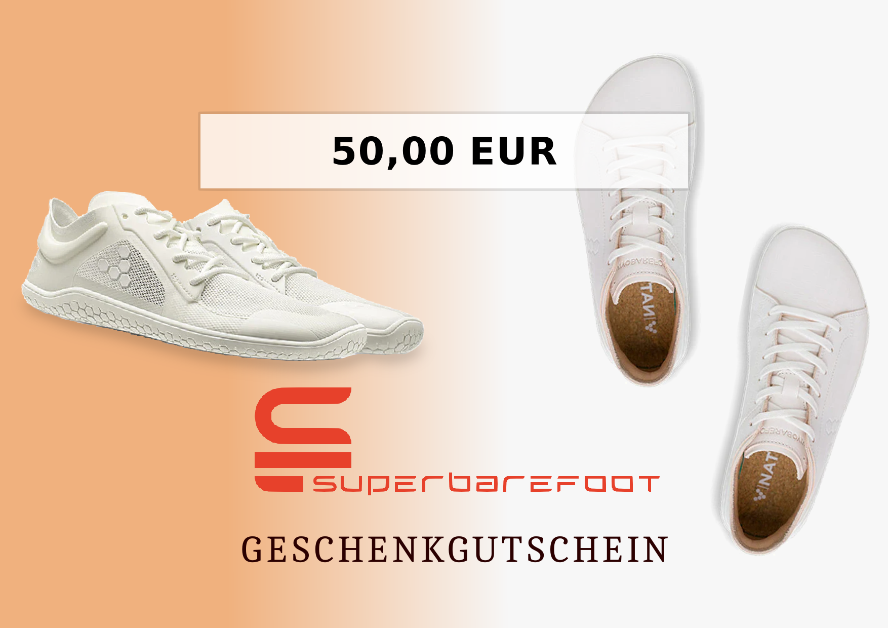 Geschenkgutschein für Barfußschuhe von Superbarefoot